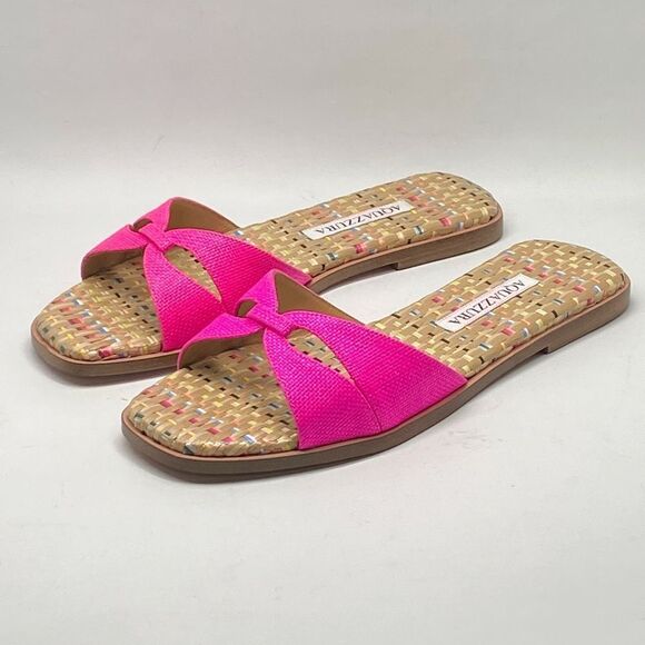 Aquazzura Villette Textile Flat Sandals size 38 - Picture 2 of 11